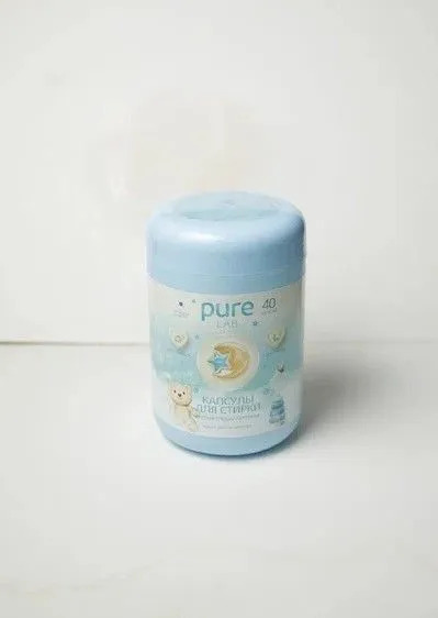 Капсулы для стирки PureLAB LIME детские гипоаллергенные 40шт коробка