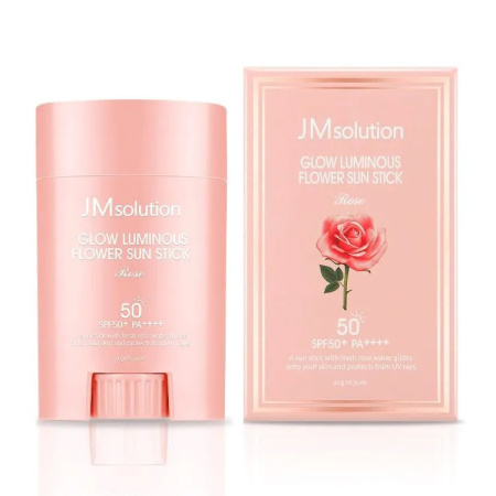 Солнцезащитный стик с розой JMsolution Glow Luminous Flower Sun Stick SPF50+ PA++++ 21гр